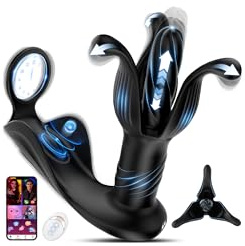 4 in1 Espansione e Spinta Dilatatore Ano Vibratoreper Uomo con Anello Pene | Plug Anale-dilatatore Uomo Dildo Anale Vibratori Sexytoys Uomo, Stimolatore Prostata per lui Vibratore Sex Toys 9x9 Modalità