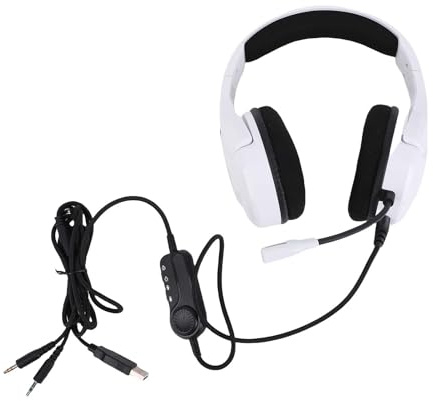 Aumotop Casque de Jeu RVB avec Effet Sonore Immersif et Microphone Omnidirectionnel pour Smartphone, Ordinateur Portable, Console de Jeu PC Bureau (Blanche)
