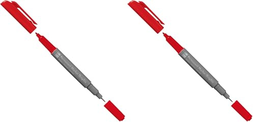 Marabu 01470003031 - Permanent Marker Graphix in Kirschrot, mit Doppelspitze 1-2 mm und 0,5 mm, brillante Farben, schnelltrocknende, alkoholbasierte Tinte, geruchsarm und wasserfest (Packung mit 2)