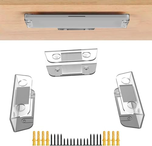 xyuayamz Under Desk Laptop Mount, Under Table or Wall Mount Laptops Holder Storage, Multifunctional Storage Bracket for Laptop Tablet Router, Devices up to 30 MM, Transparent