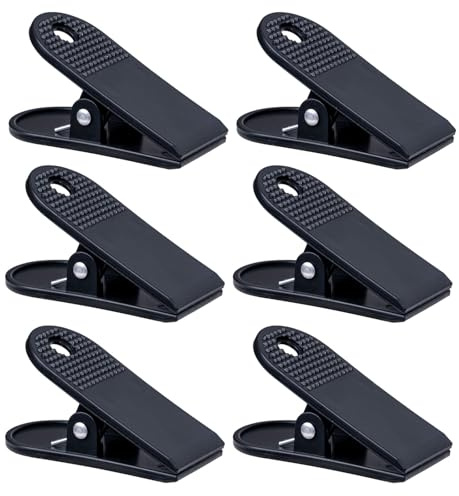 6 Pcs Large Black Clips Treadmill Emergency Stop Safety Plastic Clips, Cord Key Replacement for Running Machines Stop Accessories, Safety Switch Clip for Gyms, Restaurants, Locker Rooms, Office