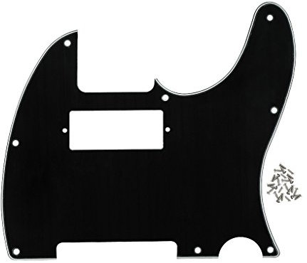 FLEOR 3-lagige 8-Loch-Scratch-Frontplatte TL MINI Humbucker-Schlagbrett für den Ersatz von Gitarren im TL TEcaster-Stil, schwarz/weiß/schwarz, montierte Schraube