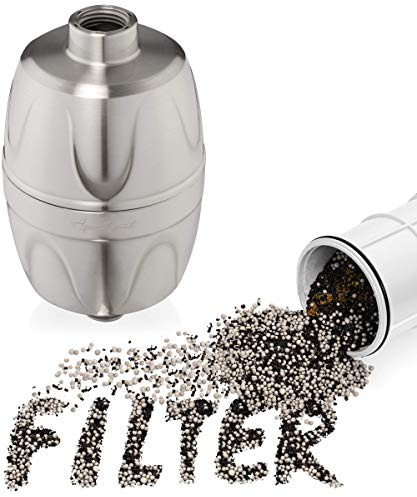 Aqua Elegante Chlorine Shower Water Filter - Brushed Nickel | Showerhead Filters Using Only Proven Ingredients, Universal Home Purifier And Filtered Softener System Best for Skin and Hair