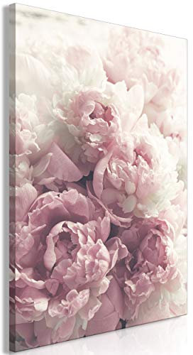 decomonkey Bilder Blumen 80x120 cm 1 Teilig Leinwandbilder Bild auf Leinwand Vlies Wandbild Kunstdruck Wanddeko Wand Wohnzimmer Wanddekoration Deko Natur Pfingstrose