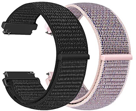 Vodtian 22mm Nylon Armband Kompatibel mit Samsung Galaxy Watch 3 45mm/Galaxy Watch 46mm/Gear S3 Classic/Frontier/Garmin Vivoactive 4, Ersatz Sport Loop Uhrenarmband für Damen Herren