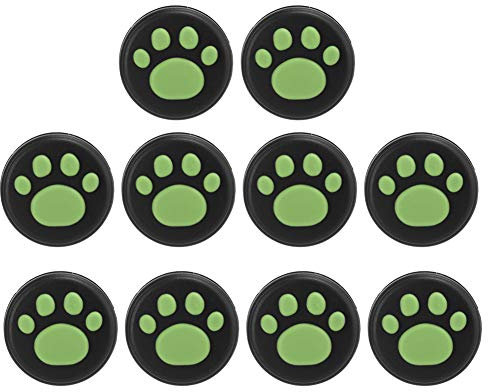 10 Pieces Thumb Grip Caps Replacement for Switch, Cute Black Cat Claw Paw Design Soft Silicone Analog Stick Thumb Cover, Joystick Cap Compatible with Nintendo Switch/Switch Lite(Green)