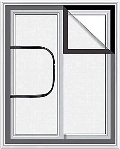 DUCHEN NEW Window Protection for Cat Protect Net Mesh with Zipper,Fly Screen Self-Adhesive Netting Anti-Mosquito Insect,Easy Fit (Custom Size, Custom Position) …
