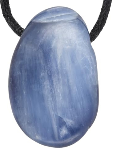 Lebensquelle Plus Seltene Tropfen Anhänger mit Baumwollband | Set-Angebot Naturstein Halskette | Echter Edelsteinanhänger | Gebohrter Trommelstein Tropfenanhänger