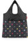 reisenthel Mini Maxi Shopper Plus AV1032 Einkaufstasche mit 20l Volumen aus hochwertigem Polyestergewebe in der Farbe Zebra - wasserabweisend - winziges Packmaß, Couleur:schwarz