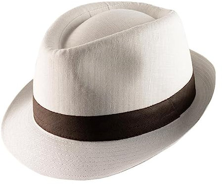 Classic Italy - Trilby Hut Classic Trilby Linen - Size 62 cm - Naturel-Marron