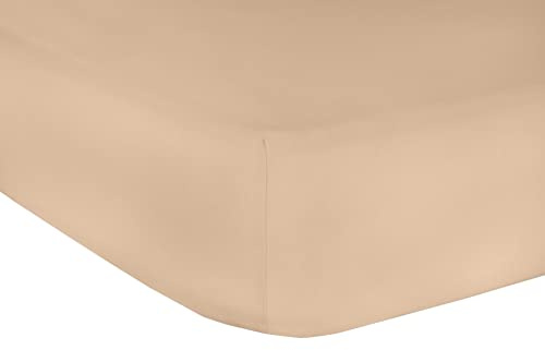 Mr.Sandman Elastan Classic Spannbetttuch Apricot Größe 180-200x200-220cm