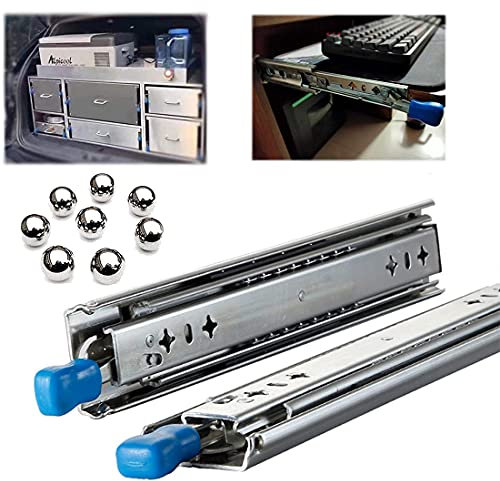 2 Stück Schubladenauszug Mit Verriegelung - Auszugsschienen Für Schubladen, Leise Und Geräuschlos, 250Mm-1400M, Teleskopschiene Vollauszüge Schwerlastauszügen Schienen,700mm(28inch)