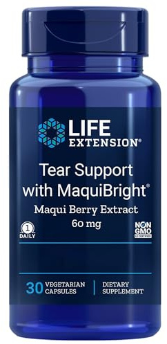 Life Extension, Tear Support, with Maqui Berry Extract, 30 Vegan Capsules, Gluten-Free, Vegetarian, SOYA-Free, Non-GMO