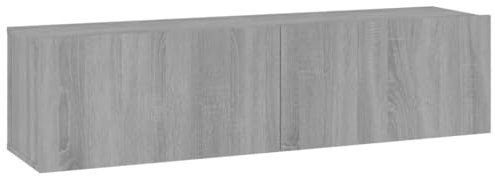 vidaXL TV Wandschrank Schrank Hängeschrank Fernsehschrank Lowboard Fernsehtisch HiFi TV Möbel Wohnzimmer Grau Sonoma 120x30x30cm Holzwerkstoff
