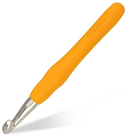 Doxiru Häkelnadeln 10 mm Bunt Stricken Häkeln, Hochwertige Aluminium Ergonomische Stricknadel mit weichem Griff für Garnhandwerk, Geeignet für Anfänger zum Erlernen von handgestrickten Pullovern