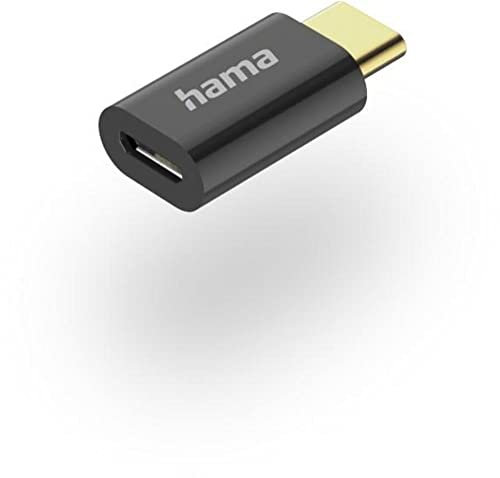 Hama Micro USB Adapter - USB C (Mini Adapter, Type c, Ladegerät, Micro USB Ladegerät, 480Mbit/s, für Handy) schwarz
