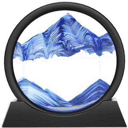 Wai Danie Sablier Decoratif Cadre Sable Mouvant 3D art du sable en mouvement Peinture de Sable Qui Coule Convient pour Kits de Sable pour Enfants Adolescents Adultes Cadeaux (bleu 7)