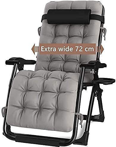 Liege, Bequeme und Stabile Sonnenliege Gartenstühle Übergroße Terrassenstühle Liegen Für Schwerlastmenschen, Outdoor Garten Rasen Camping Tragbarer Stuhl, Unterstützung 200 kg Withions,B (Silber)