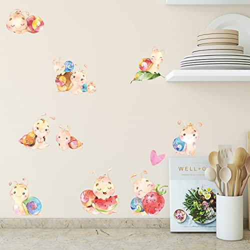 Sunnywall Tier Safari Wandsticker Wandtattoo Wandbild Baby Aufkleber Kinderzimmer Baby Wandaufkleber Spielzimmer Küche (Schnecke)