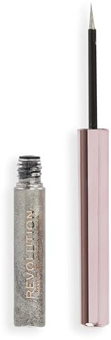 Makeup Revolution, Super Flick Liquid Eyeliner, Highly Pigmented, Silver, 2.4 ml
