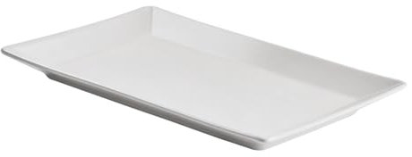 METRO Professional Platos llanos de cerámica de gres, 25 x 14.5 cm, rectangulares, juego de 6 unidades, aptos para microondas y lavavajillas, apilables (blanco)