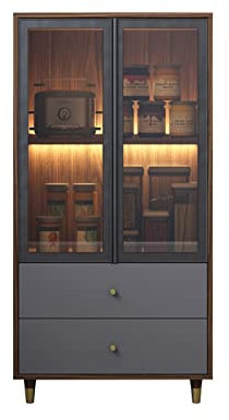 MOOWI Vinoteca Gabinete de Almacenamiento de Vino Moderno, Consola de aparador de Cocina y Bar for el hogar con Puertas y cajones de Vidrio para almacenar Vino (Size : L)
