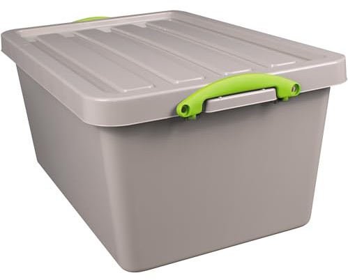 Really Useful Box Recycled Aufbewahrungsbox 61 l, Nestbar, Grau 3 Stück