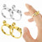 4 Stück Häkelringe Finger Strickring Finger, Verstellbare Strickschlaufe, Verstellbare Strickringe Strickfingerhut Für Finger, Strickschlaufen Mit Kunststoffgehäuse, Strickzubehö (Gold, Silber)