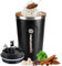 Metazonix Kaffeebecher aus Edelstahl, auslaufsicher, isolierter Kaffeebecher mit Deckel, Reise-Kaffeebecher, schwarz, 380 ml