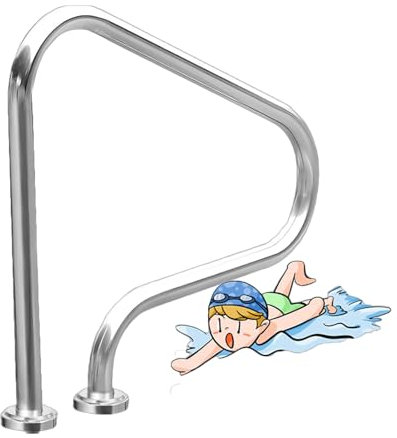 TQVLNMCR Pasamanos de Piscina de 31.5 X 31.5, Barandillas de Piscina para Piscinas Enterradas, Pasamanos de Piscina de Acero Inoxidable, Capacidad de Carga de 330 Libras para Piscinas Enterradas Y