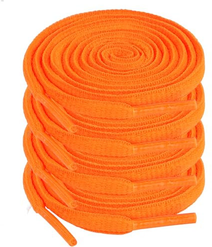JETOP 2 Paar Premium Schnürsenkel Orange, Reißfest Schuhbänder [6 mm breit ], Orange Schnürsenkel 100cm Flach, Ersatz Shoelaces für Laufschuhe Turnschuhe Sneakers Sportschuhe