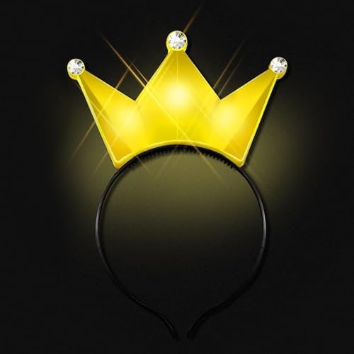 Niumowang Prinzessinnen Glitzer Haarbänder, Leuchtendes Stirnband, led haarschmuck, LED Blinkende Leuchtkrone Stirnband, Krone Kopfbedeckung, für Halloween, Karneval, Geburtstagsfeiern (1PCS)
