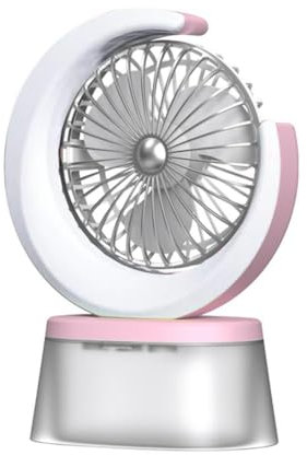 Ohewiiuk Ventilateur LED Ventilateur Silencieux Alimenté par Batterie Ventilateur Humidificateur Portable avec Réservoir de 600 ML Ventilateur Rechargeable USB Réglable à 3 Vitesses B