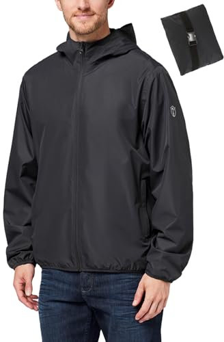 Chiemsee Regenjacke Herren wasserdicht und atmungsaktiv I Größe 2XL I Leichte Regenjacke faltbar I Funktionsjacke Logo, Kapuze & Seitentaschen I Wasserdichte Jacke Herren in 3 Farben