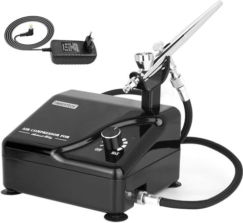 Timbertech - Professional Airbrush Kit with Multifunctional Compressor AS-207K, Dual Action Airbrush for Tattoo, Model Art, Cake Decorating, Nail Painting, Automotive Graphic