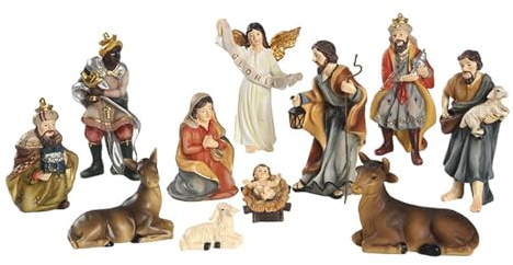krubbfigurer set julkrubbfigurer 11 stycken harts krubbfigurer ornament