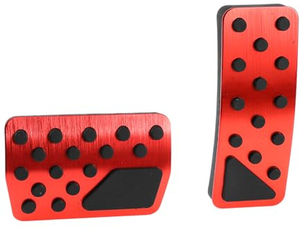 INFINAUTO Automatische Fußpedal-Pads Für Jeep Wrangler 18-24 1 Satz | Aluminiumlegierung, Rot, Rutschfest, Verschleißfest, Für Jeep Wrangler JL/JLU, Bremspedal Und Gaspedal