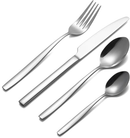 Alata Bristol Stainless Steel Polished Cutlery Set 8 Persons, Cutlery 32 Pieces, Shiny, Dishwasher Safe