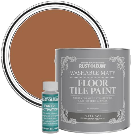 Rust-Oleum Washable Matt Floor Tile Paint - Cinnamon 2.5L