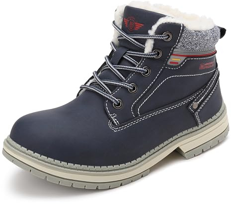 ARRIGO BELLO Bottes Hiver Enfant Bottines Fille Chaussure Garçon Fourrée Antidérapantes Chaudes Fermeture éclair Neige Boots Size 32-39(C Bleu, Taille 36)