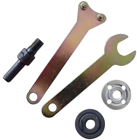 1Set 5-in-1 Electric Drill Conversion Kit for Angle Grinders - Adapter Set with Connecting Rod, Variable Shaft Coupler, Wrench - Silver 10mm