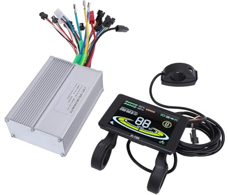 BuyWeek E-Bike Brushless Motor Controller Kit, 36V 48V 350W 500W 20A 3 Modus Sinuswelle Controller und H-100 LCD Farbe Display Bildschirm für Elektrofahrrad Elektroroller