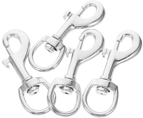 Veemoon 4 Stück Zinklegierung Drehbare Schnappclips für Fahnenmast Befestigung 65mm mit 360° Drehgelenk für Outdoor Fahnen und Bootsseile