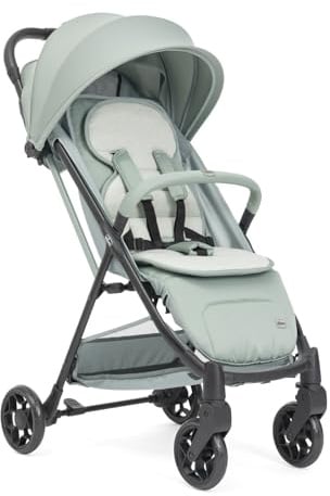 Chicco Kinderwagen Taormina, Ab Geburt bis 22 Kg, Praktisch und leicht, Zusammenklappbarer Buggy, Kinderbuggy, Einhandverschluß, Verstellbare Rückenlehne, Fußstütze, Verdeck, Grün
