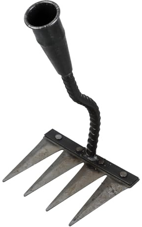 Schwarzer Kohlenstoffstahl Rechen mit 1 Stück für Gartenarbeiten | Lockern und Säubern von Erde, für Blumenpflanzung und Gartenpflege, Kompaktes Handwerkzeug