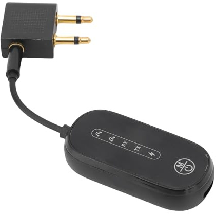 Dioche Wireless Bluetooth Adapter Bluetooth 5.4 Transmitter Receiver - 2 In 1 Airplane Adapter with Support for 2 Headphones - 3.5mm AUX Wireless for TV, Flight, Car,