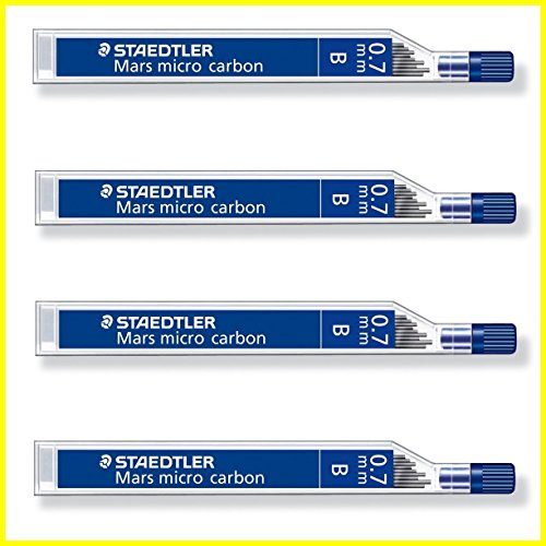 STAEDTLER Mars micro carbon 250 0.7mm - B - Pencil lead refills - 4 Tubes / Packs (48 Leads) - B