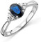 MIORE Damen 1.00 ct Saphir Verlobungsring aus Weißgold 9KT (375) mit Diamant Brillanten 0.11 ct