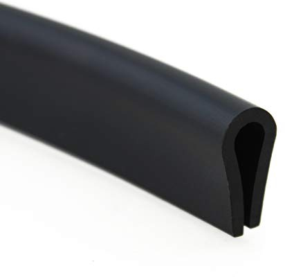 SMI-Fassungsprofil V6 für 6mm aus EPDM Vollgummi Schwarz widerstandsfähiger Kantenschutz für Scheiben, Fenster, Blech U-Profil, U-Gummiprofil, U-Form (30 m)