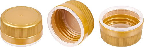 Biowin Cap Caps for Fermentation Balloon (Pack of 10, Gold, Plastic, Round, Screw)